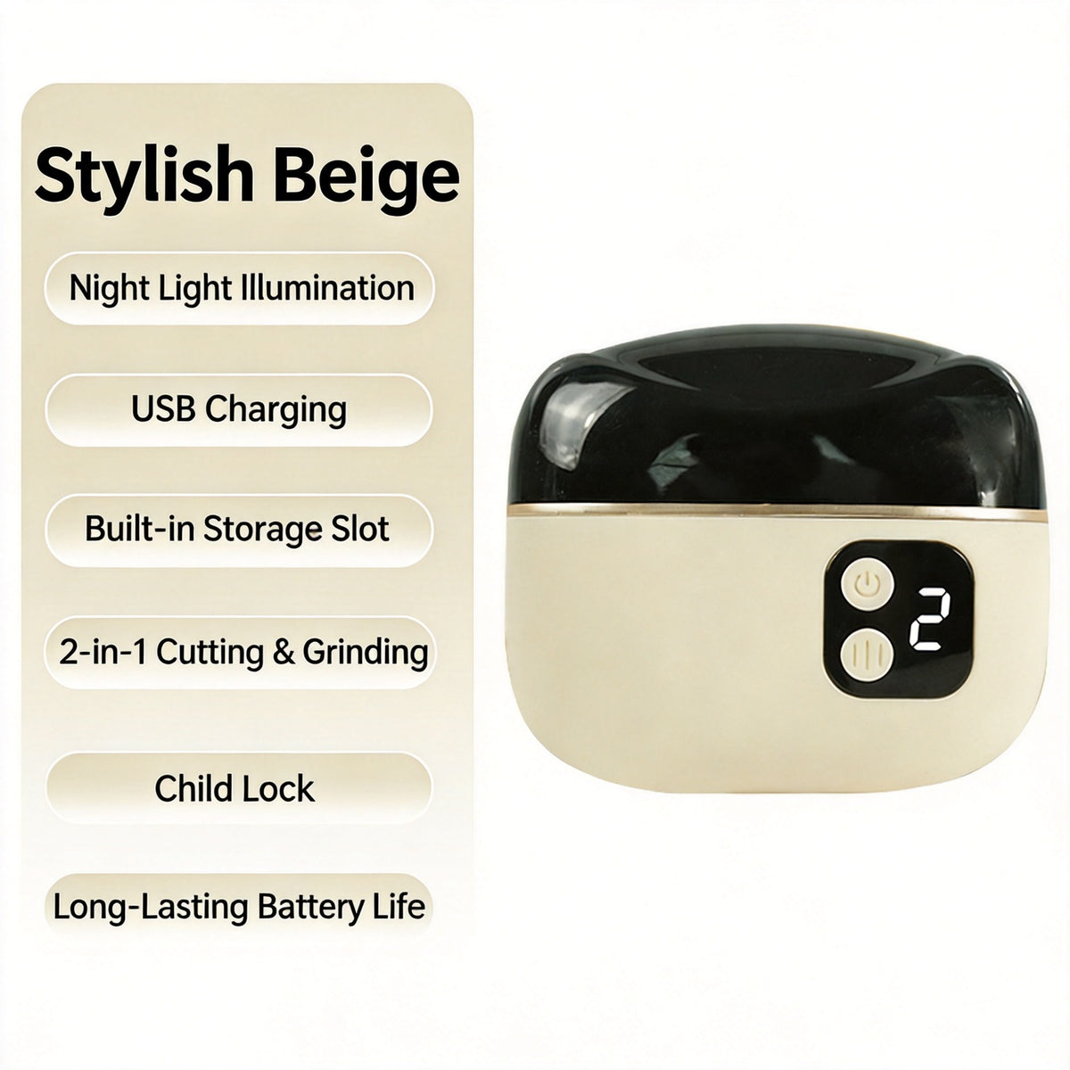 Electric Nail Clipper and Polisher 2-in-1